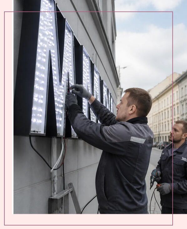 Изготовление и монтаж светодиодных LED вывесок в Донском
