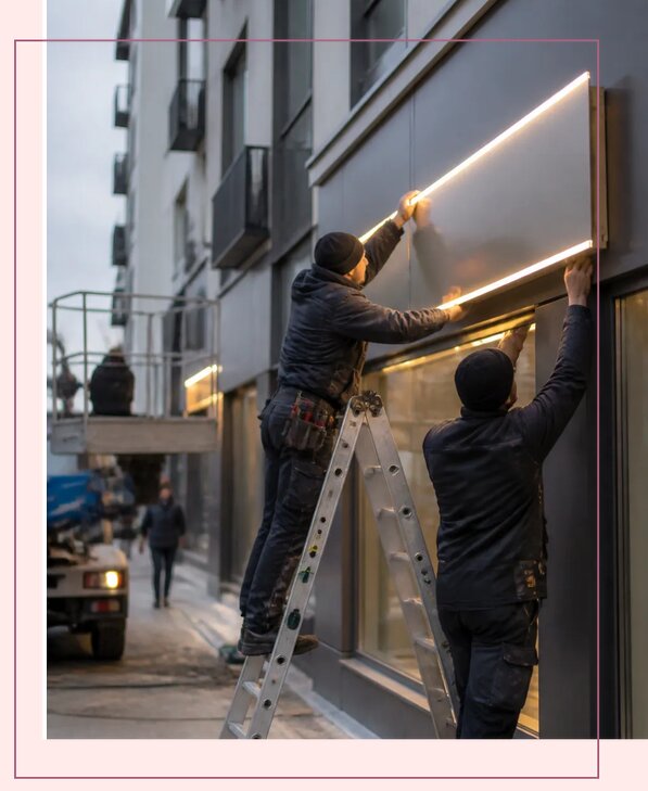 Изготовление и монтаж световых вывесок для улицы в Донском